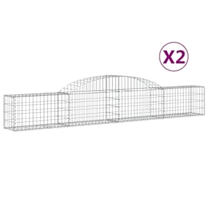 Klenuté gabionové koše 2 ks 300x30x40/60 cm pozinkované železo - obrázek 2