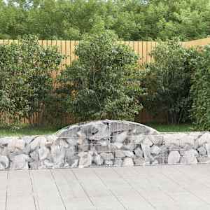 Obokane gabion košare 2 kosa 300x30x40/60 cm pocinkano železo