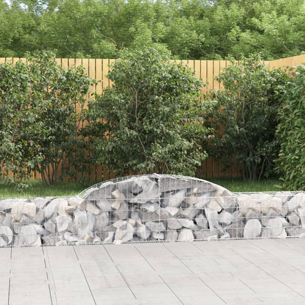 vidaXL Coșuri gabion arcuite, 3 buc., 300x30x40/60 cm, fier galvanizat