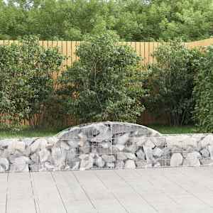 Obokane gabion košare 3 kosi 300x30x40/60 cm pocinkano železo