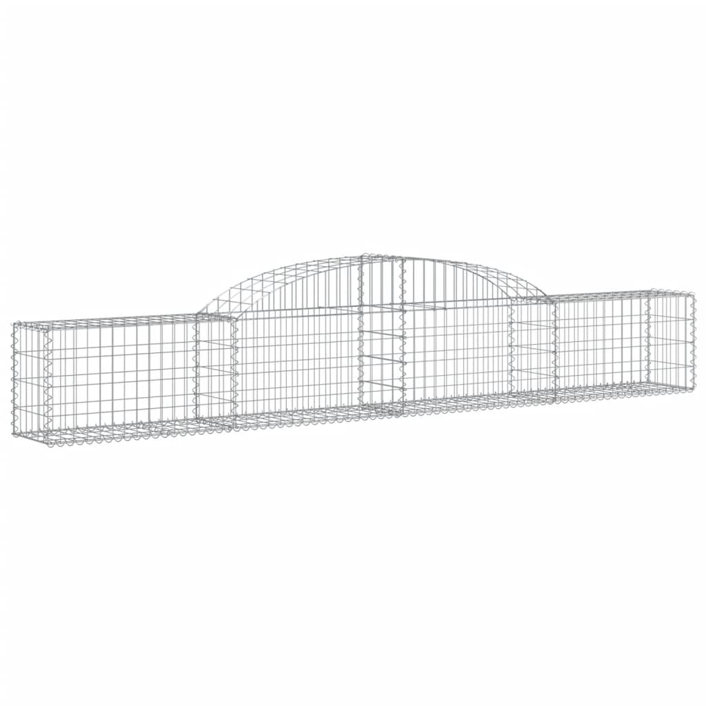 vidaXL Schanskorven 13 st gewelfd 300x30x40/60 cm gegalvaniseerd ijzer afbeelding