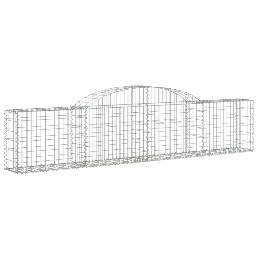 vidaXL Schanskorven 4 st gewelfd 300x30x60/80 cm gegalvaniseerd ijzer afbeelding