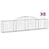 vidaXL kaarekujulised gabioonkorvid 8 tk, 300 x 30 x 60/80 cm, raud