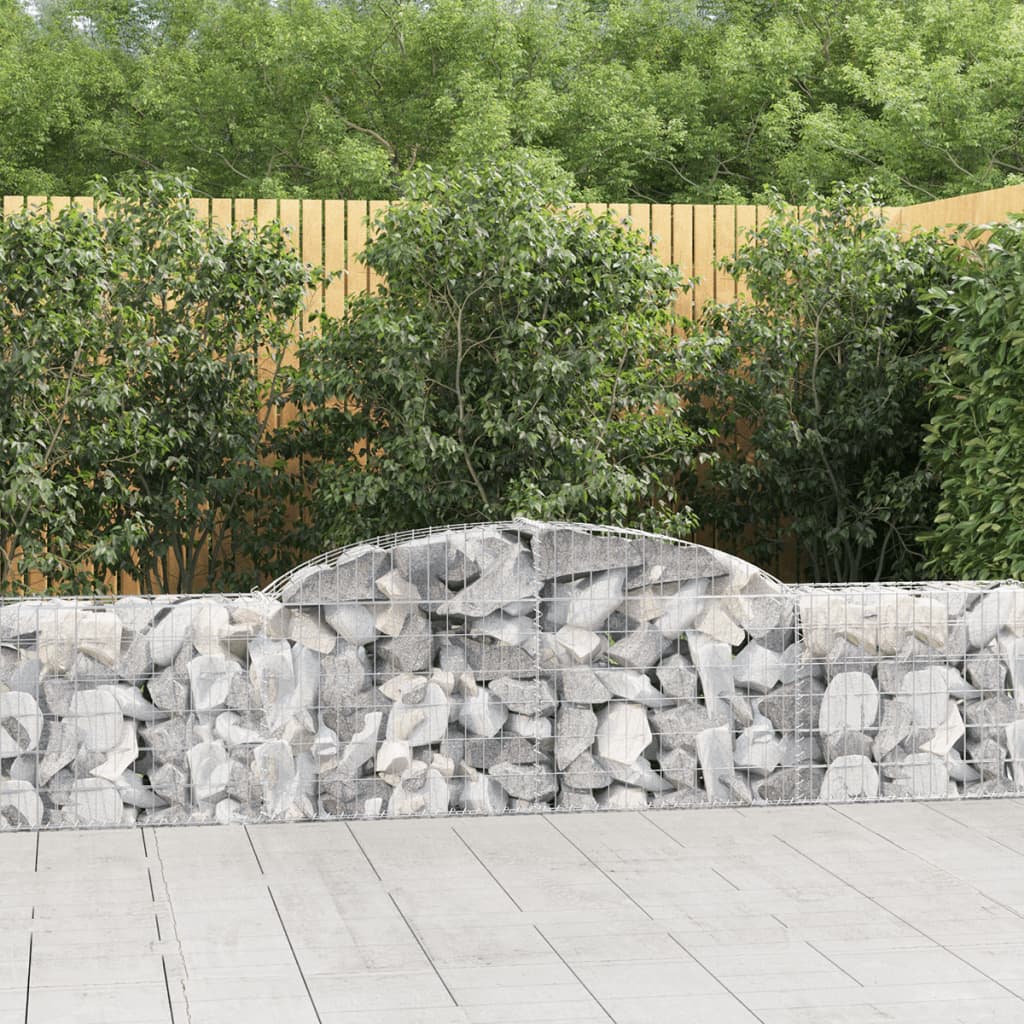 vidaXL Coșuri gabion arcuite, 8 buc., 300x30x60/80 cm, fier galvanizat