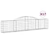 vidaXL kaarekujulised gabioonkorvid 17 tk, 300 x 30 x 60/80 cm, raud