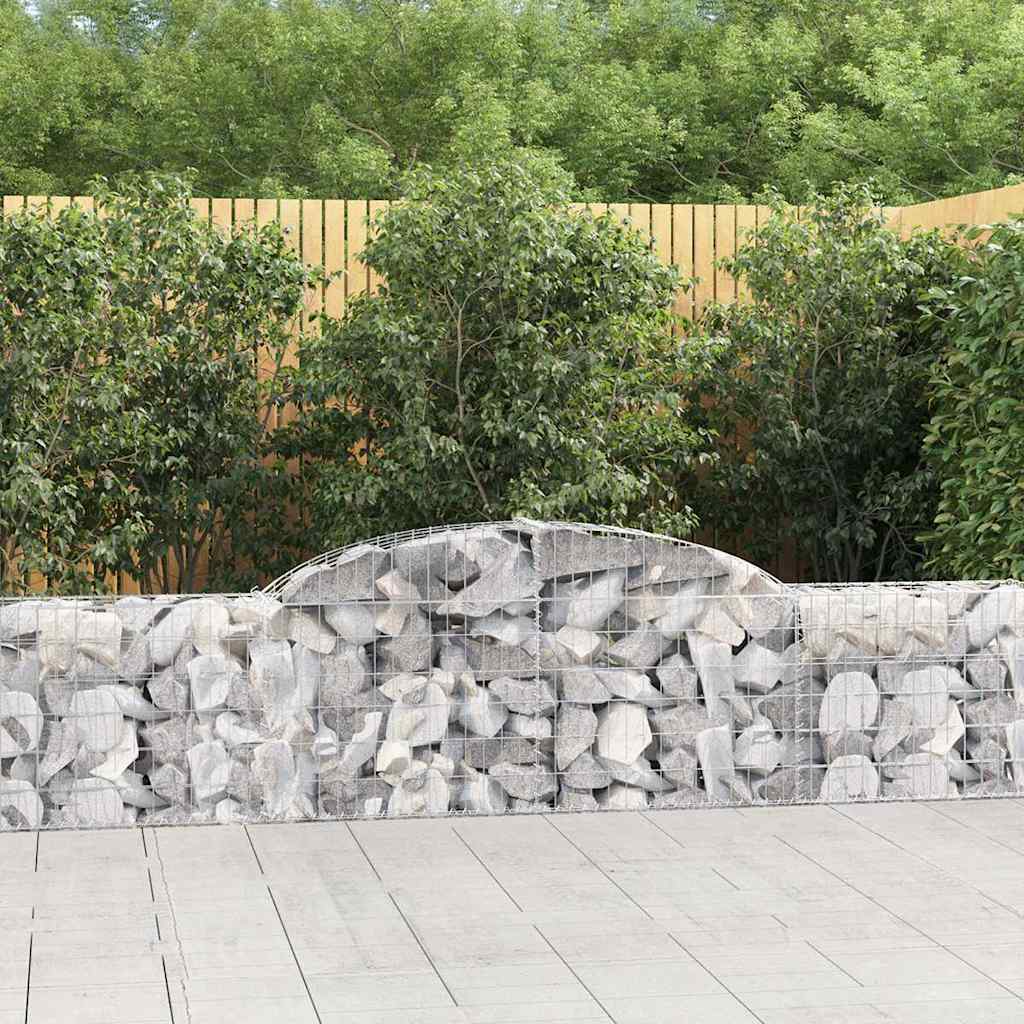 vida XL Gabionen mit Hochbogen 20 Stk. 300x 30x 60/80 cm Verzinktes Eisen