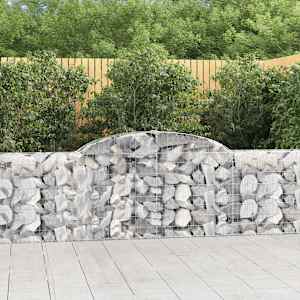 Obokane gabion košare 7 kosov 300x30x80/100 cm cinkano železo