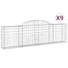 vidaXL kaarekujulised gabioonkorvid 9 tk, 300x30x80/100 cm, raud