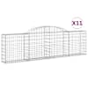 vidaXL kaarekujulised gabioonkorvid 11 tk, 300x30x80/100 cm, raud