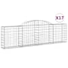 vidaXL kaarekujulised gabioonkorvid 17 tk, 300x30x80/100 cm, raud