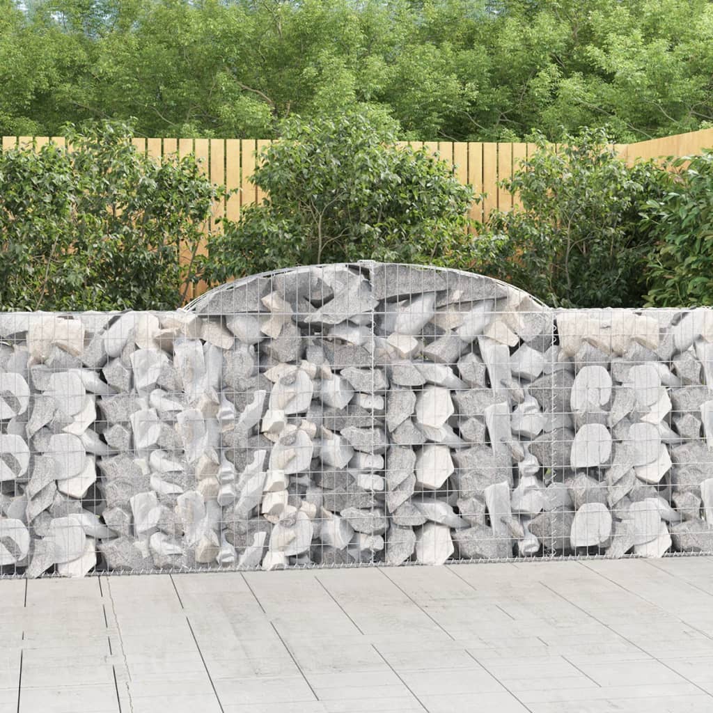 vidaXL Coșuri gabion arcuite 3 buc, 300x30x100/120 cm fier galvanizat