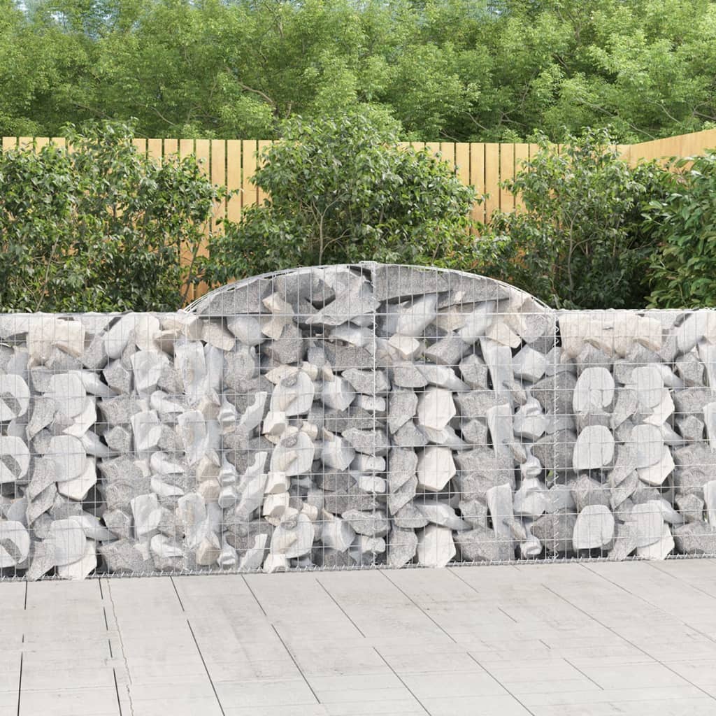 vidaXL Coșuri gabion arcuite 7 buc, 300x30x100/120 cm fier galvanizat