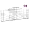 vidaXL kaarekujulised gabioonkorvid 9 tk, 300x30x100/120 cm, raud