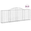 vidaXL kaarekujulised gabioonkorvid 13 tk, 300x30x100/120 cm, raud