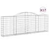 vidaXL kaarekujulised gabioonkorvid 17 tk, 300x30x100/120 cm, raud