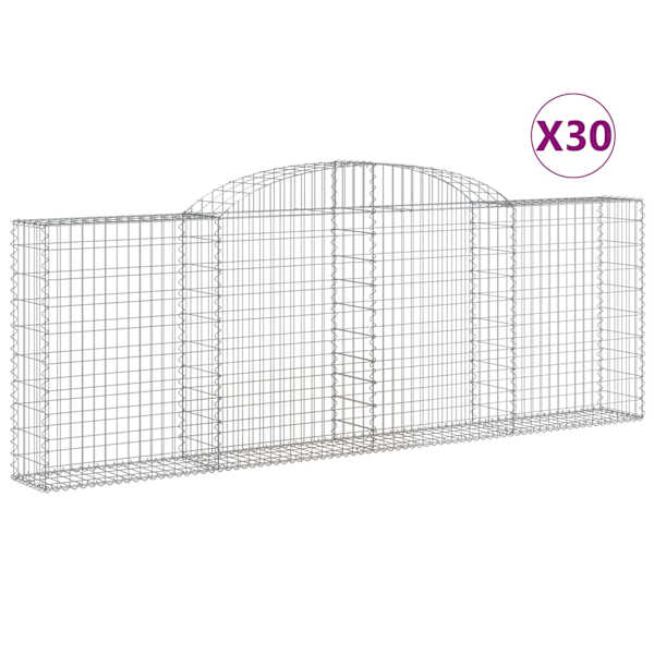vidaXL kaarekujulised gabioonkorvid 30 tk, 300x30x100/120 cm, raud