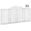 vidaXL kaarekujulised gabioonkorvid 3 tk, 300x30x120/140 cm, raud
