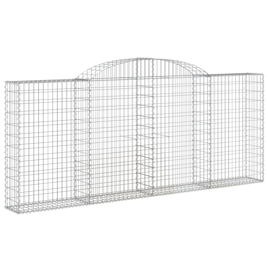 vidaXL Schanskorven 3 st gewelfd 300x30x120/140 cm ijzer afbeelding