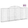 vidaXL kaarekujulised gabioonkorvid 5 tk, 300x30x120/140 cm, raud