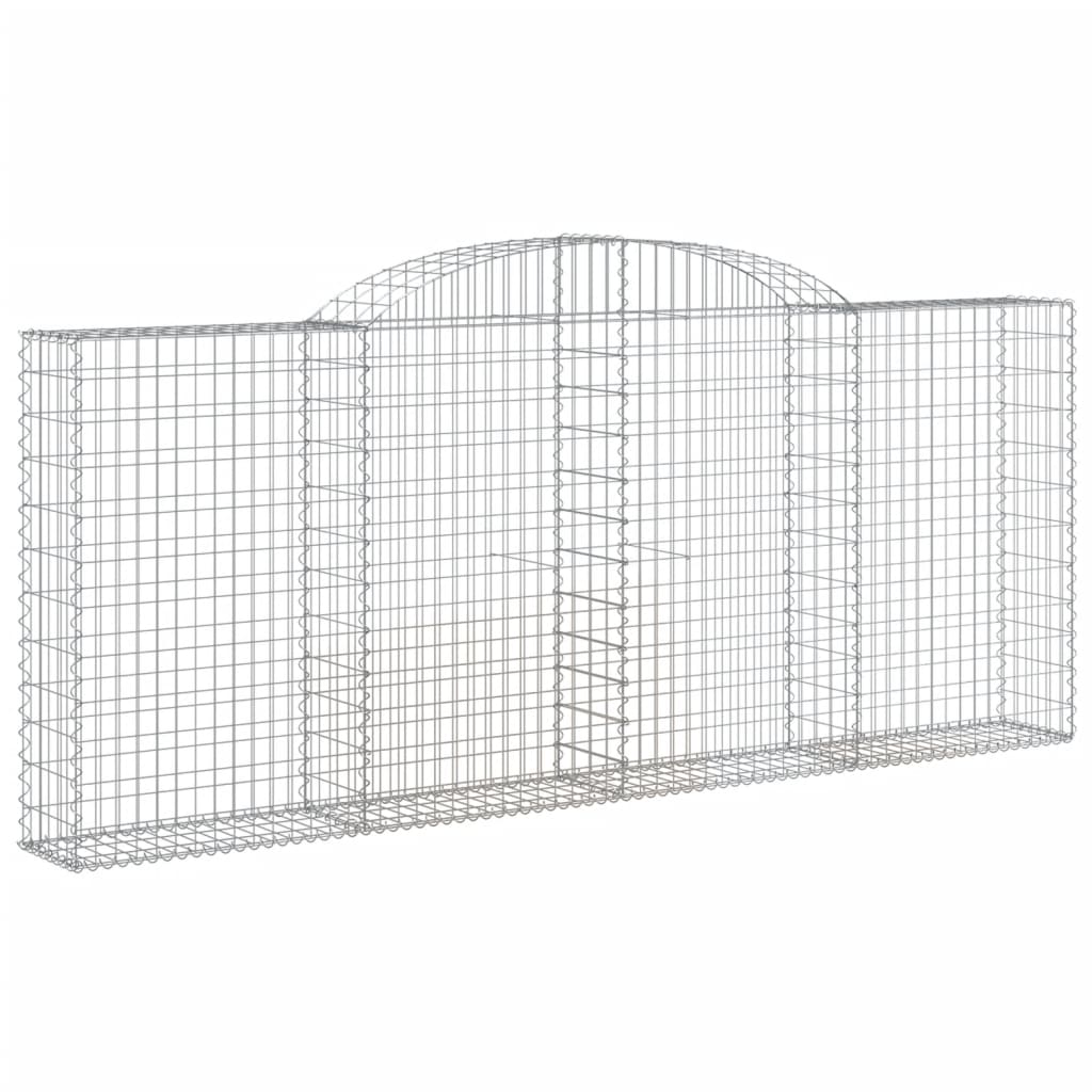 vidaXL Schanskorven 7 st gewelfd 300x30x120/140 cm ijzer afbeelding