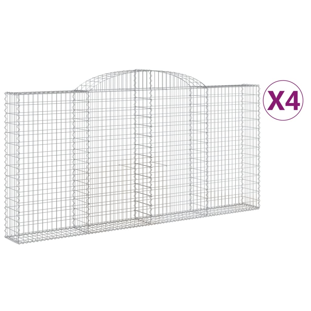 vidaXL KlenutĂ© gabionovĂ© koĹˇe 4 ks 300x30x140/160cm pozinkovanĂ© Ĺľelezo