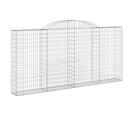vidaXL Coșuri gabion arcuite 17 buc. 300x30x140/160cm, fier galvanizat