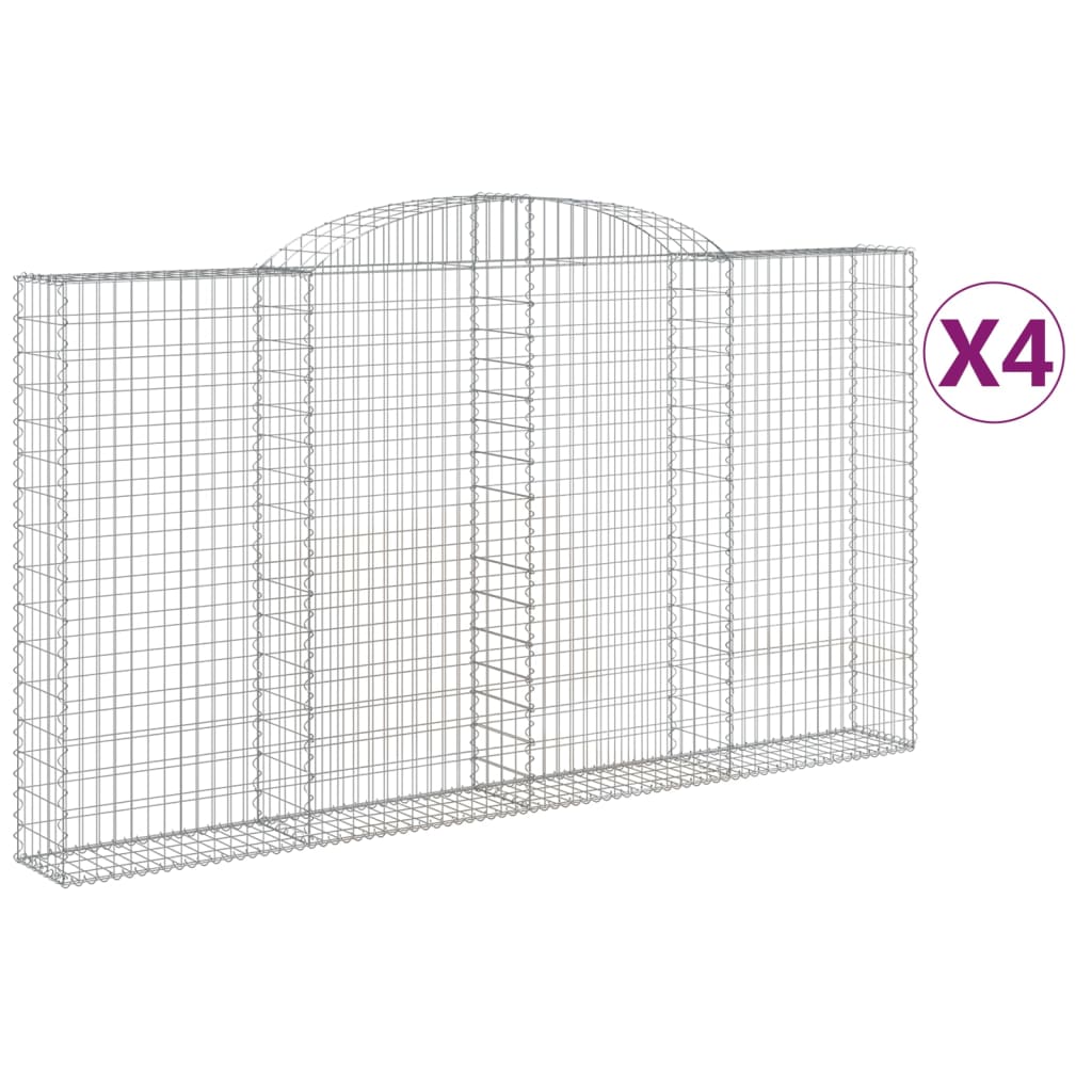 vidaXL KlenutĂ© gabionovĂ© koĹˇe 4 ks 300x30x160/180cm pozinkovanĂ© Ĺľelezo