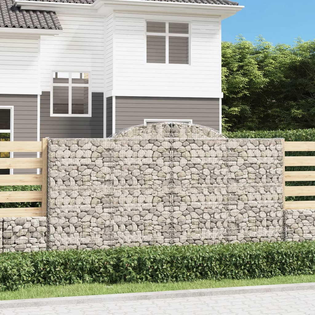 vidaXL Coșuri gabion arcuite 6 buc. 300x30x160/180 cm, fier galvanizat