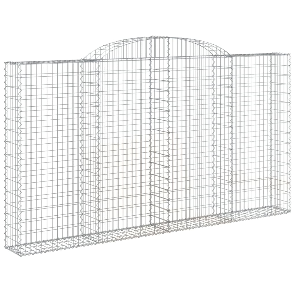 vidaXL Cestos gabião arqueados 7pcs 300x30x160/180cm ferro galvanizado