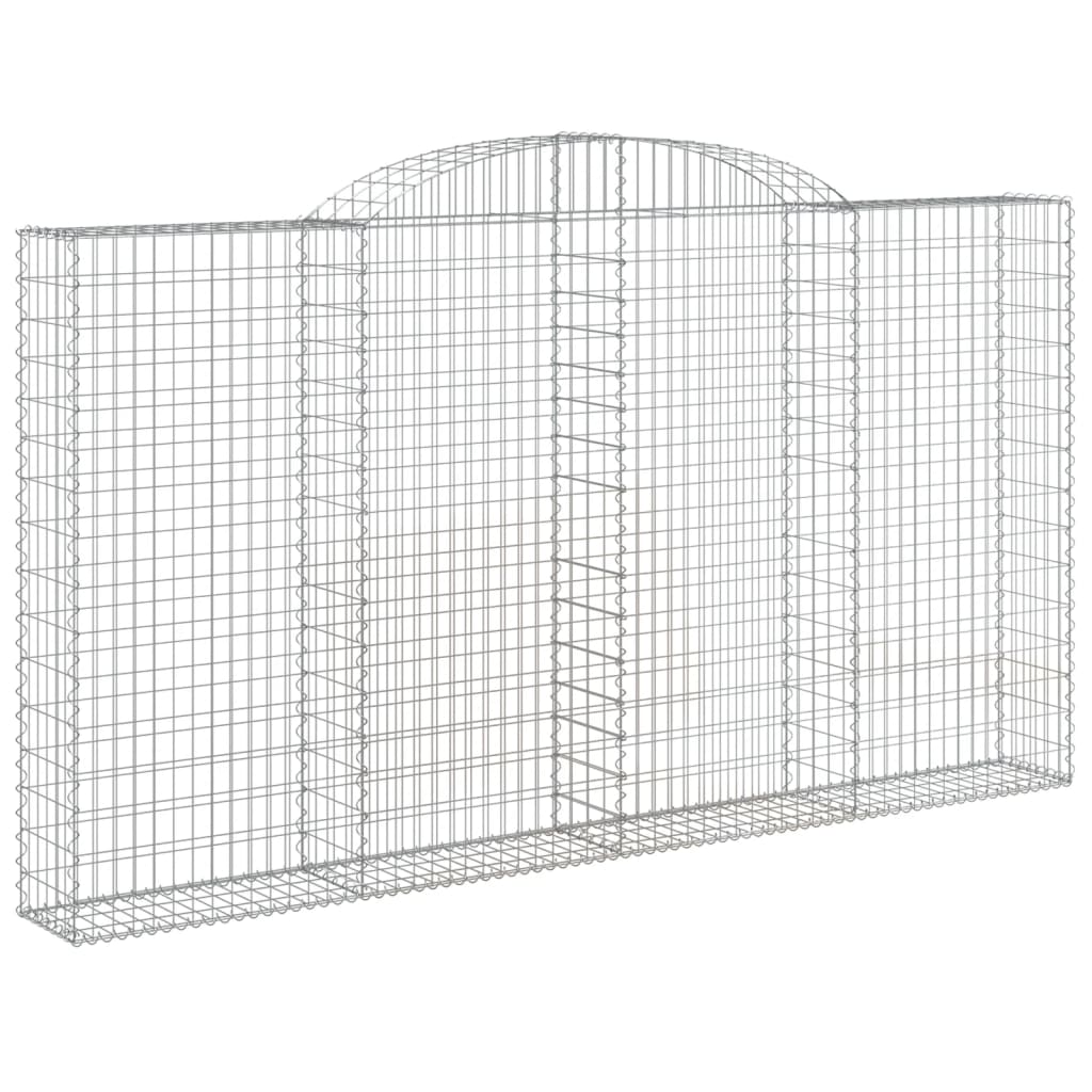 vidaXL Schanskorven 10 st gewelfd 300x30x160/180 cm ijzer afbeelding