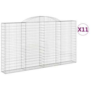 Klenuté gabionové koše 11ks 300x30x160/180cm pozinkované železo - obrázek 2
