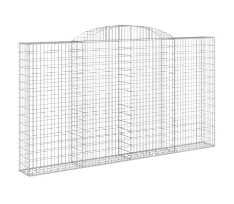 vidaXL Gabionen mit Hochbogen 12 Stk 300x30x160/180cm Verzinktes Eisen