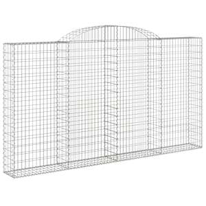 vidaXL Gabionen mit Hochbogen 12 Stk 300x30x160/180cm Verzinktes Eisen