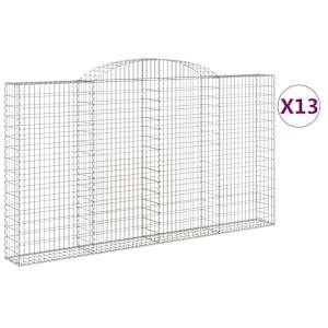Klenuté gabionové koše 13ks 300x30x160/180cm pozinkované železo - obrázek 2