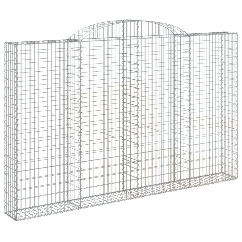 vidaXL Paniers à gabions arqués 2 pcs 300x30x180/200 cm fer galvanisé