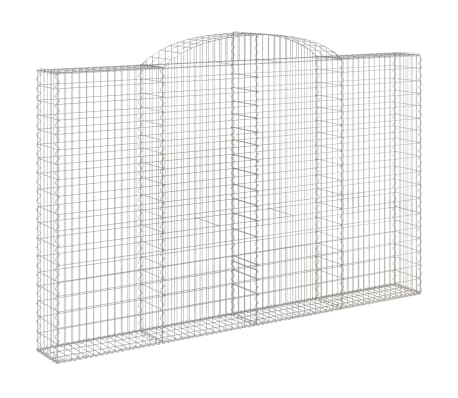 vidaXL Paniers à gabions arqués 2 pcs 300x30x180/200 cm fer galvanisé