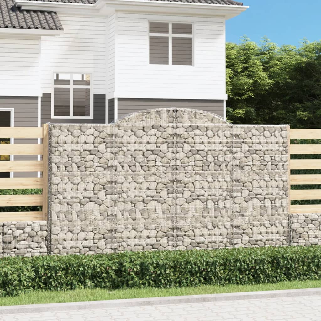 vidaXL Coșuri gabion arcuite 3 buc, 300x30x180/200 cm, fier galvanizat