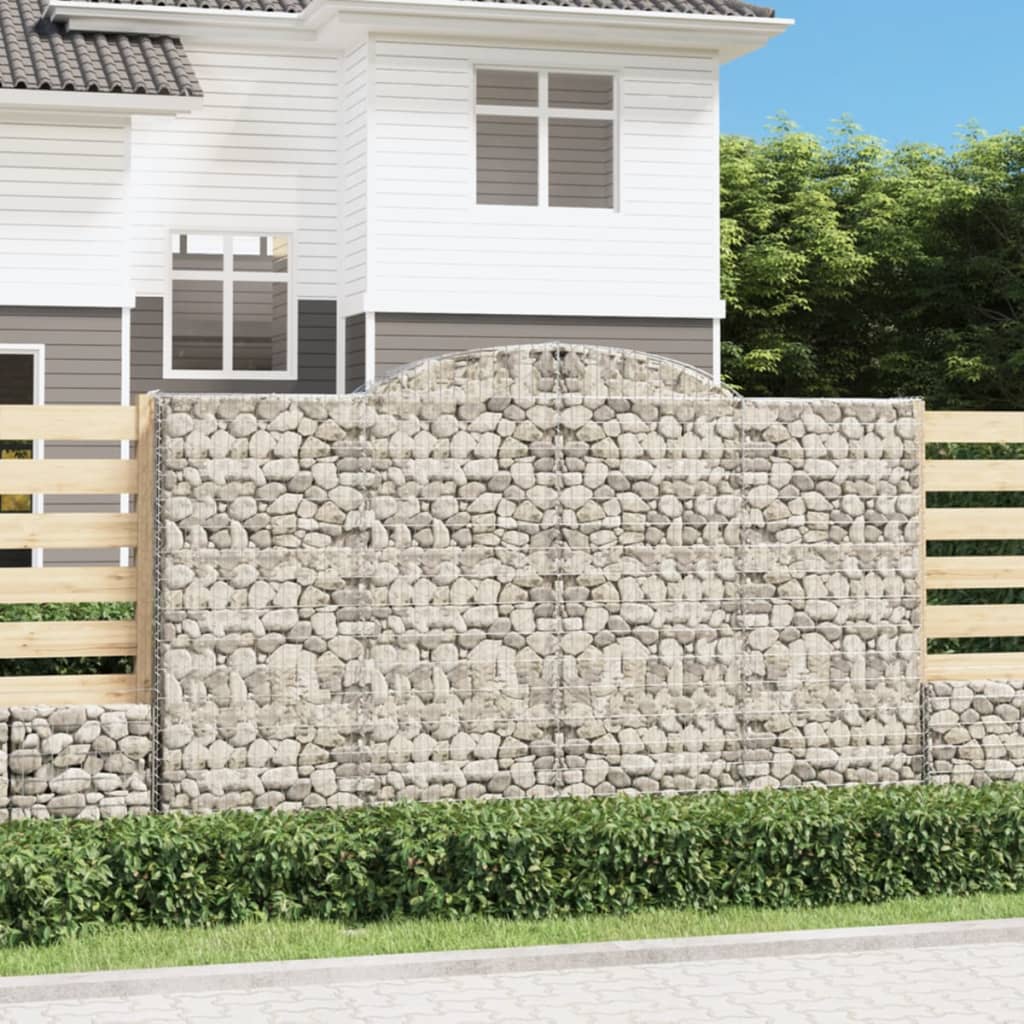 vidaXL Coșuri gabion arcuite 4 buc, 300x30x180/200 cm, fier galvanizat