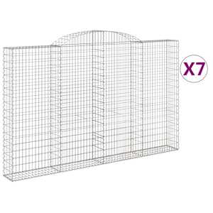 Klenuté gabionové koše 7 ks 300x30x180/200cm pozinkované železo - obrázek 2