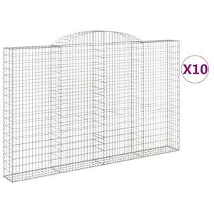Klenuté gabionové koše 10ks 300x30x180/200cm pozinkované železo - obrázek 2