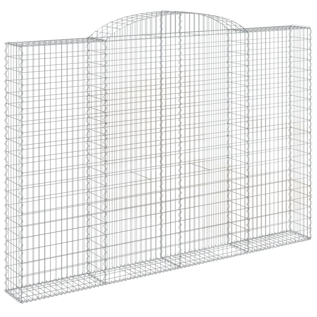 vidaXL Paniers à gabions arqués 2 pcs 300x30x200/220 cm fer galvanisé