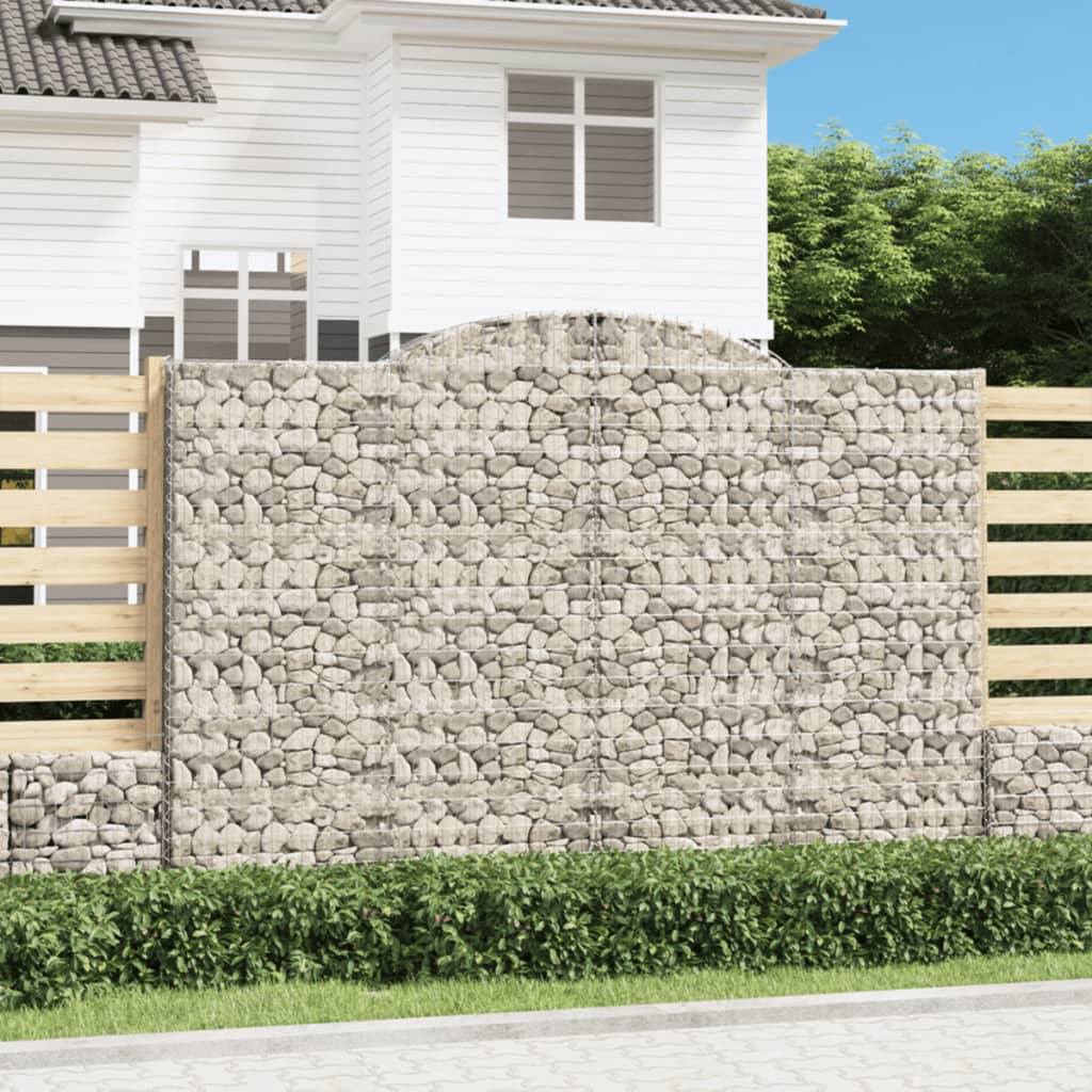 vidaXL Coșuri gabion arcuite, 2 buc. 300x30x200/220 cm fier galvanizat