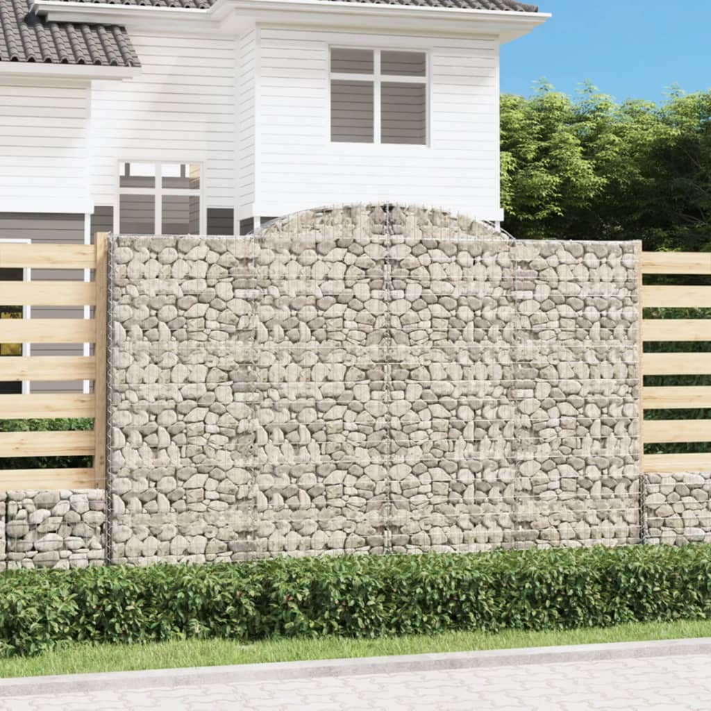 vidaXL Coșuri gabion arcuite, 3 buc. 300x30x200/220 cm fier galvanizat