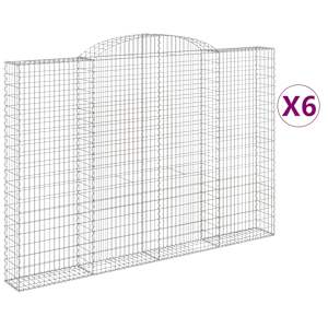 Klenuté gabionové koše 6 ks 300x30x200/220cm pozinkované železo - obrázek 2