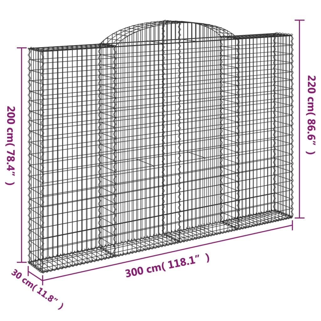 Schanskorven 11 st gewelfd 300x30x200/220 cm ijzer - Afbeelding 6