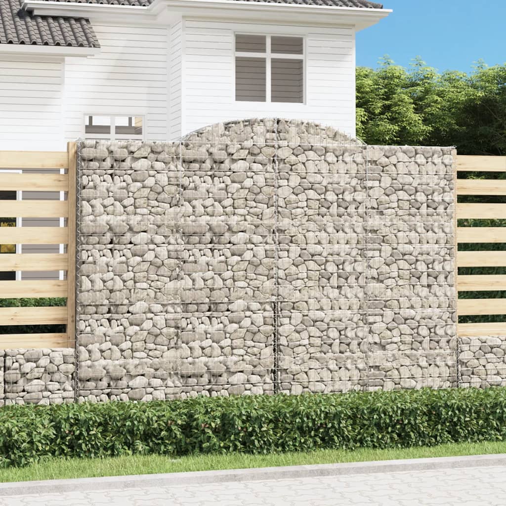 vidaXL Coșuri gabion arcuite 3 buc. 300x30x220/240 cm fier galvanizat