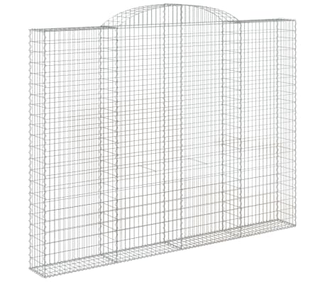 vidaXL Paniers à gabions arqués 7 pcs 300x30x220/240 cm fer galvanisé