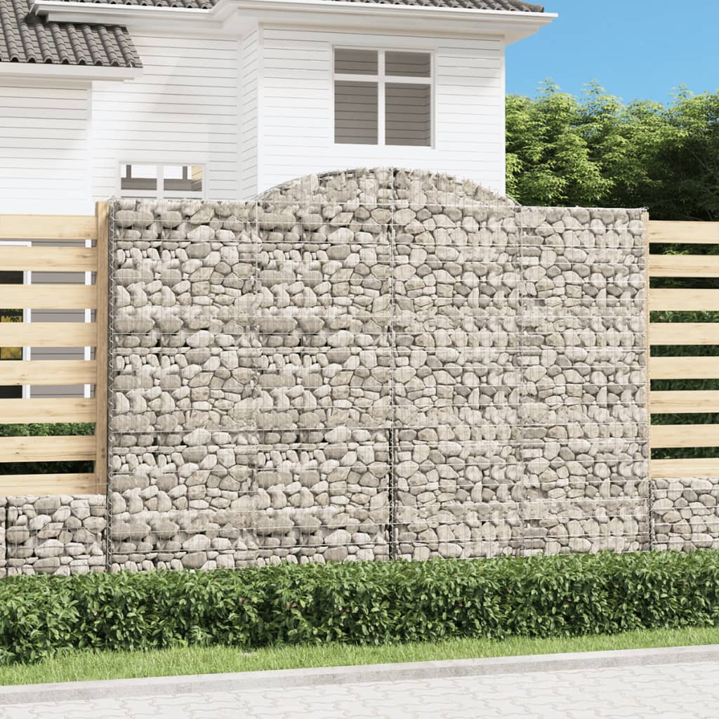 vidaXL Coșuri gabion arcuite, 10 buc 300x30x220/240cm, fier galvanizat