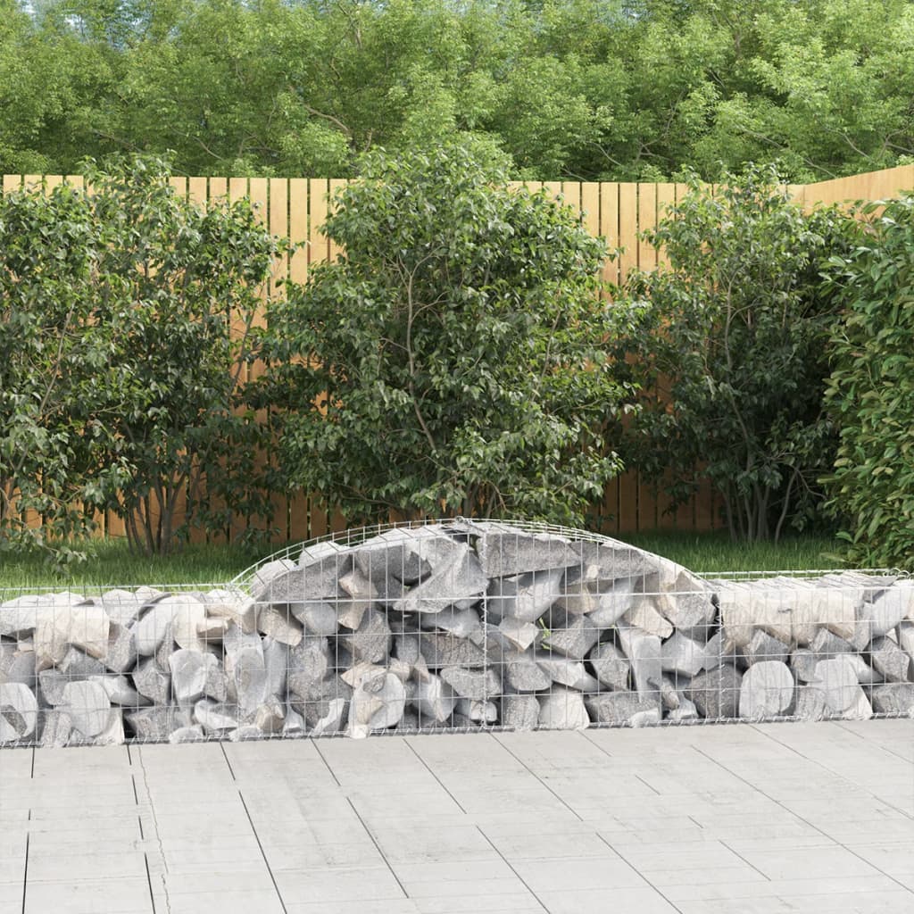 vidaXL Coșuri gabion arcuite, 3 buc., 300x50x40/60 cm, fier galvanizat