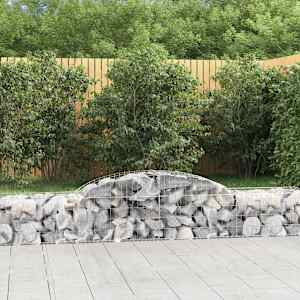 Obokane gabion košare 3 kosi 300x50x40/60 cm pocinkano železo